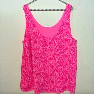 Lilly Pulitzer XL Florin reversible sleeveless top blouse pink shady